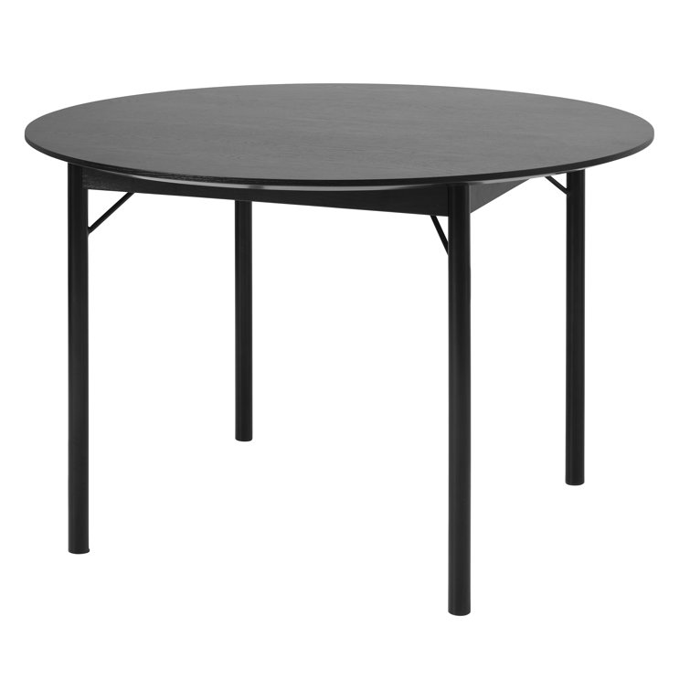 AllModern Asta Round Solid Wood Top Metal Base Dining Table Wayfair